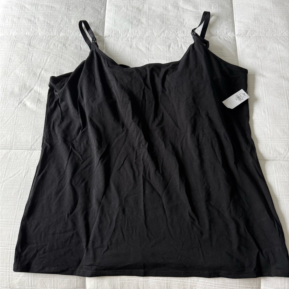 Black Maternity First-Layer Nursing Cami